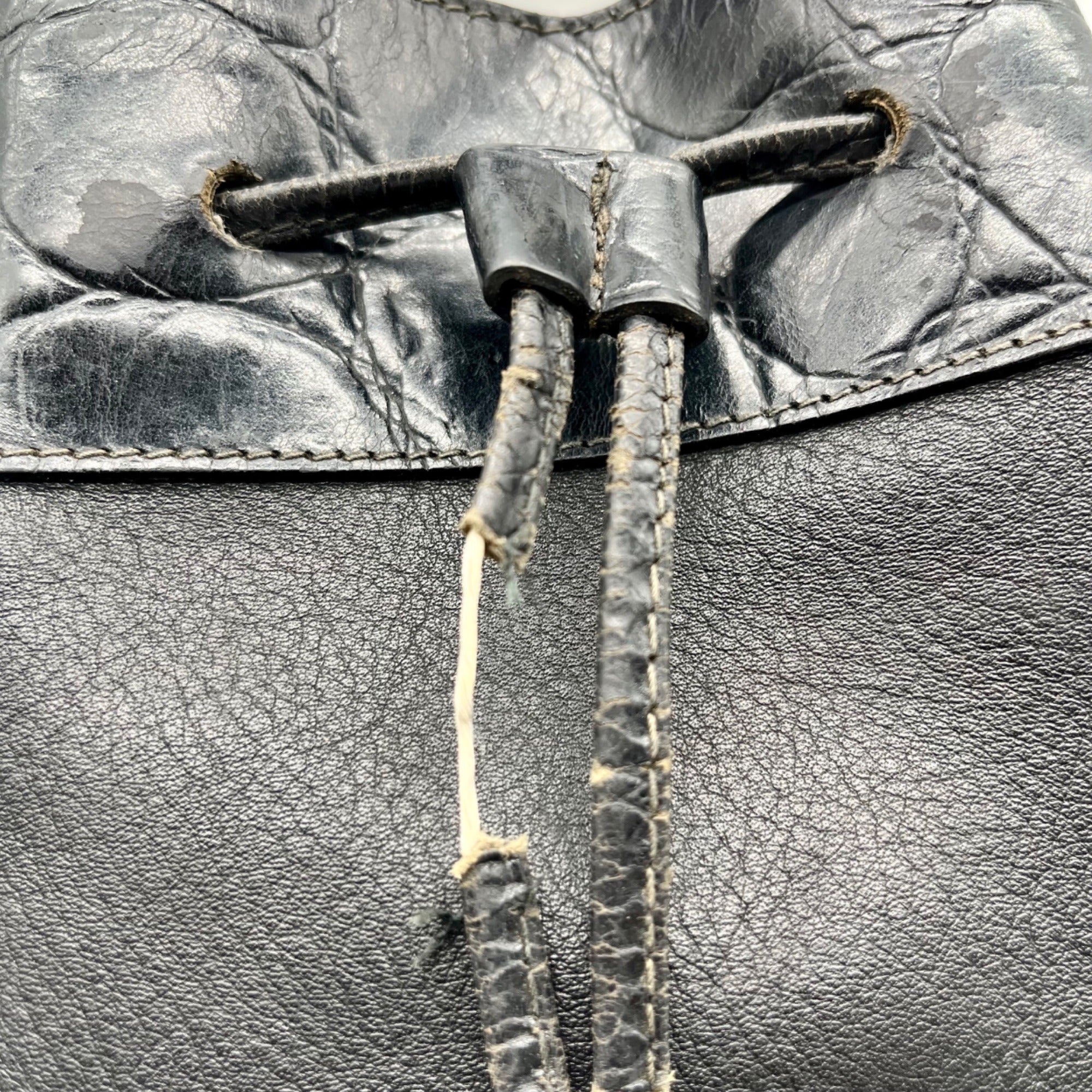Furla Black Croc-Embossed Leather Tote Bag
