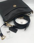 Coach Black Polished Pebbled Leather Chaise Crossbody C8483