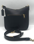 Coach Black Polished Pebbled Leather Chaise Crossbody C8483