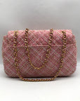 Karl Lagerfeld Pink And Gold Tweed Agyness Adjustable Shoulder Bag