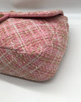 Karl Lagerfeld Pink And Gold Tweed Agyness Adjustable Shoulder Bag