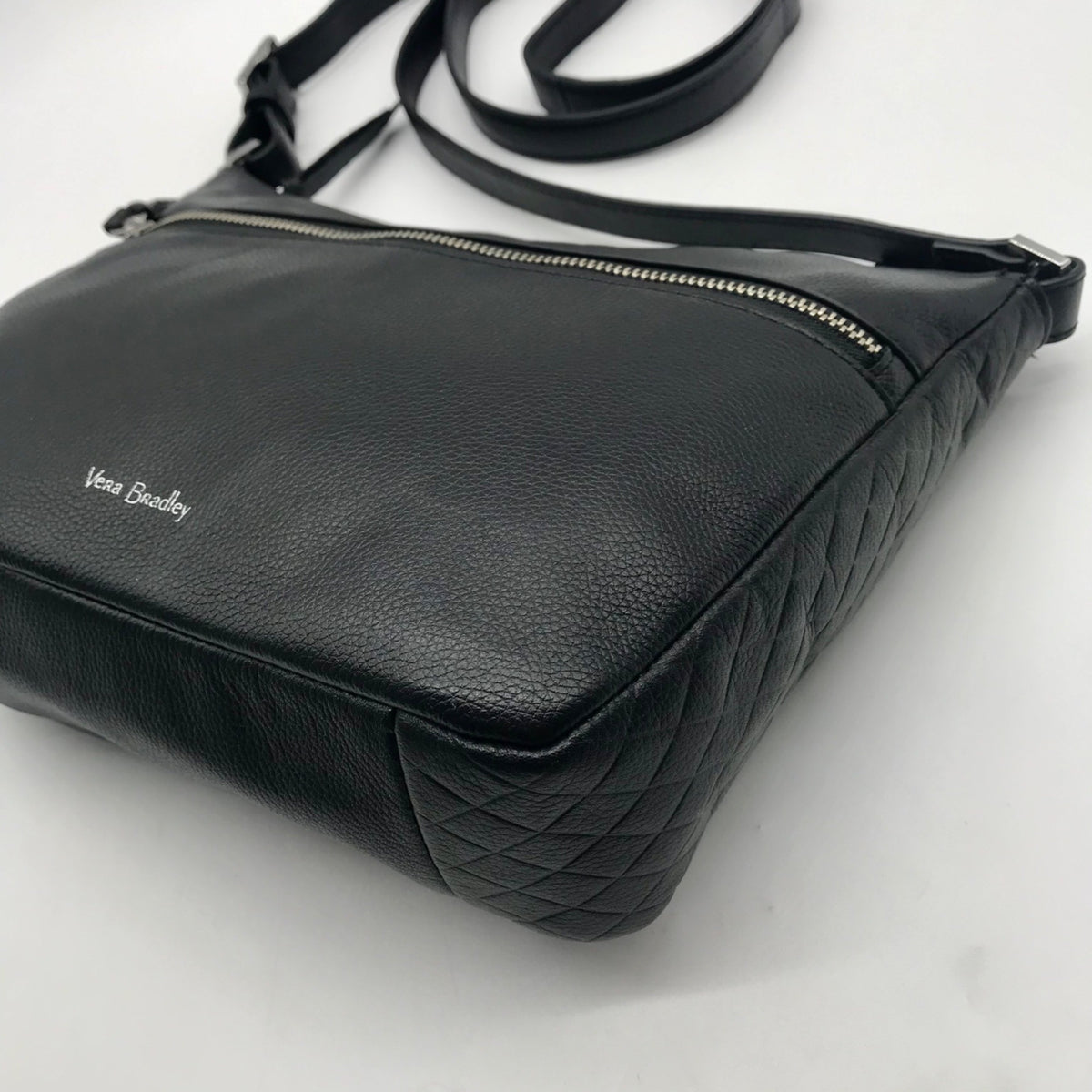Vera Bradley Black Pebbled Leather Crossbody Bag