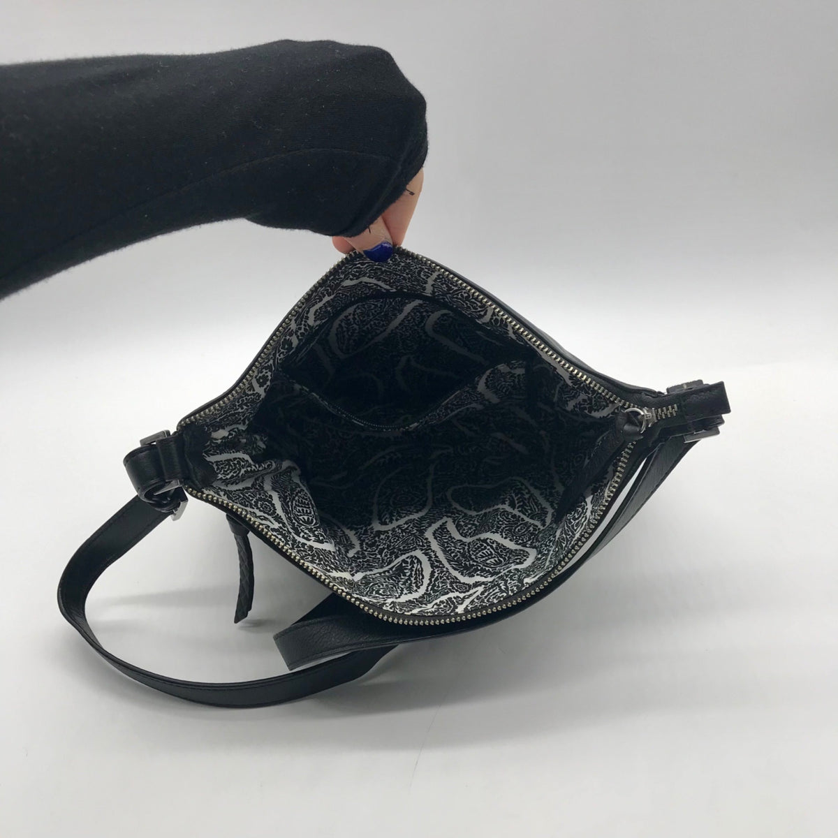 Vera Bradley Black Pebbled Leather Crossbody Bag