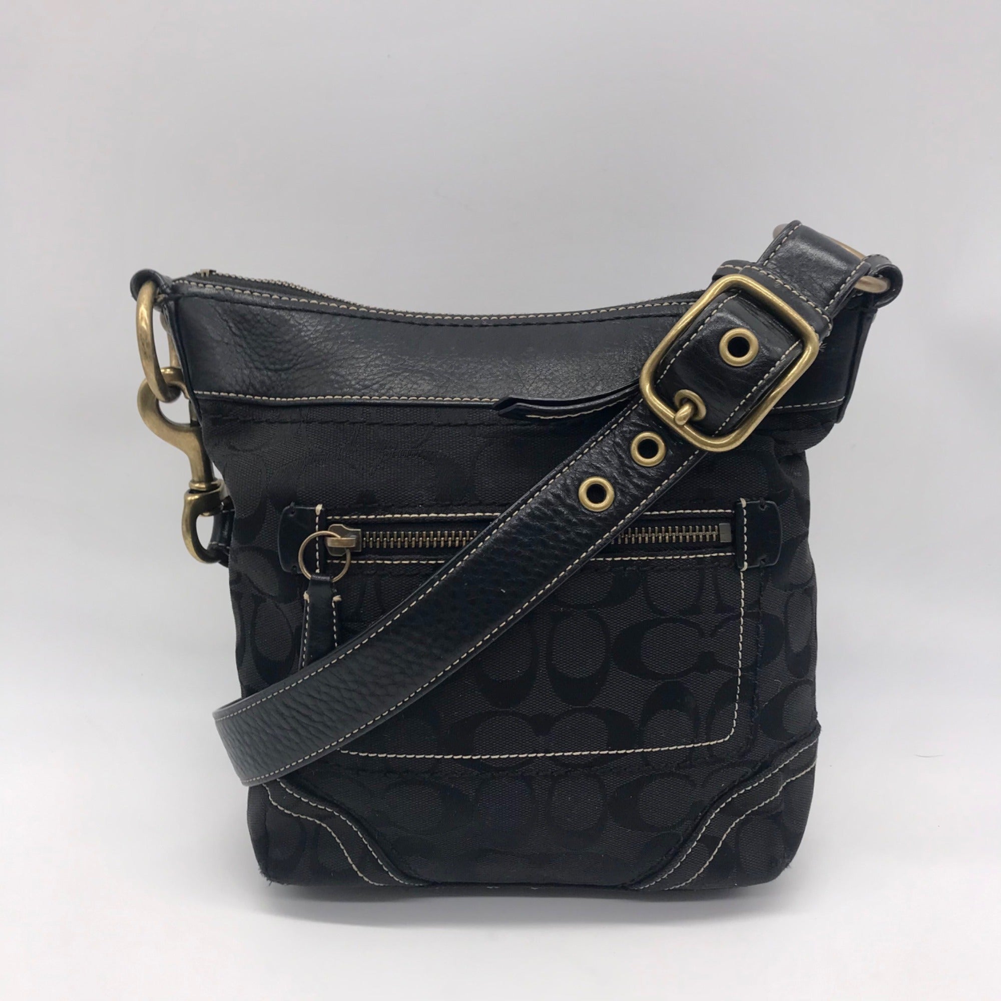 Coach Black Monogram Jacquard Canvas Legacy Crossbody Bag 10402