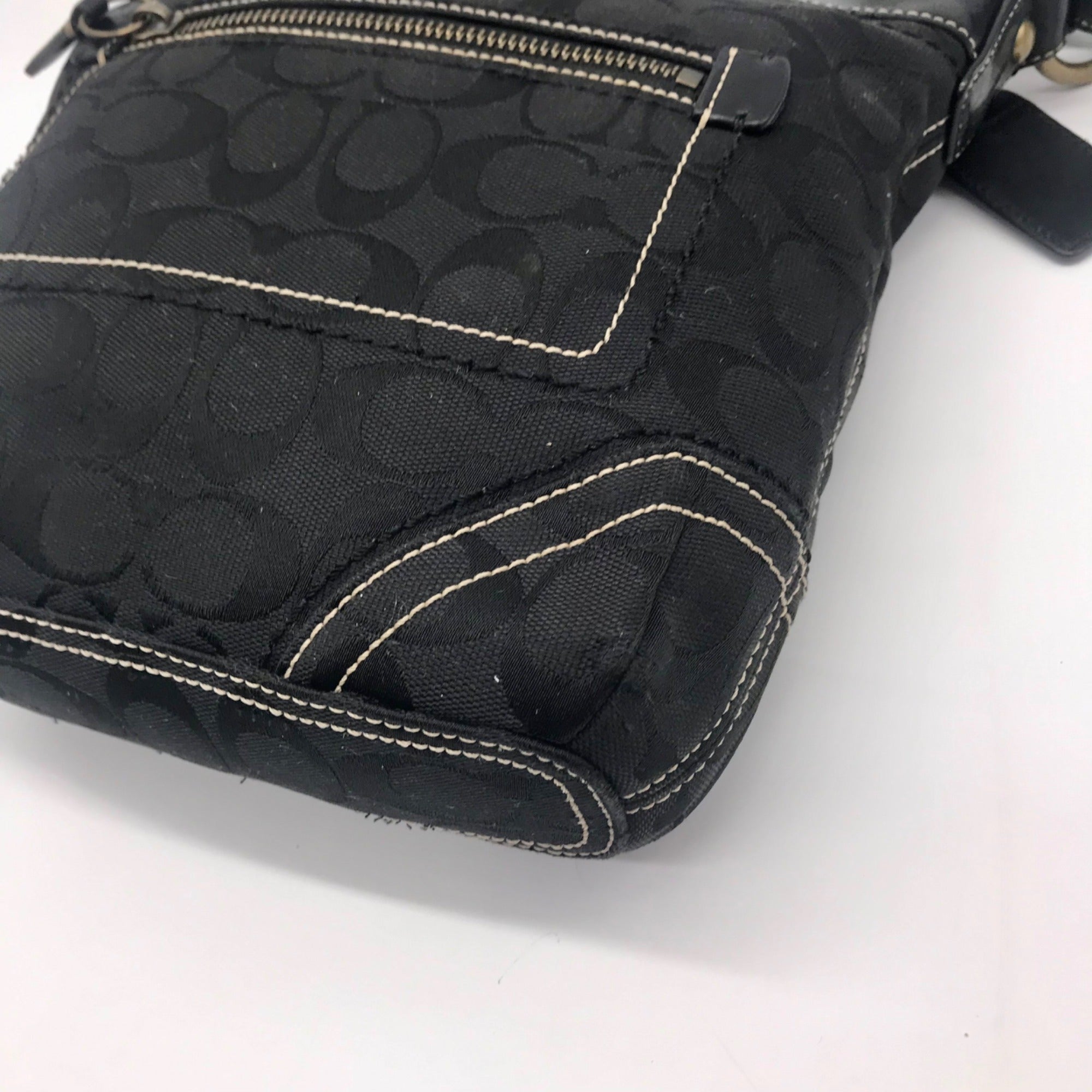 Coach Black Monogram Jacquard Canvas Legacy Crossbody Bag 10402