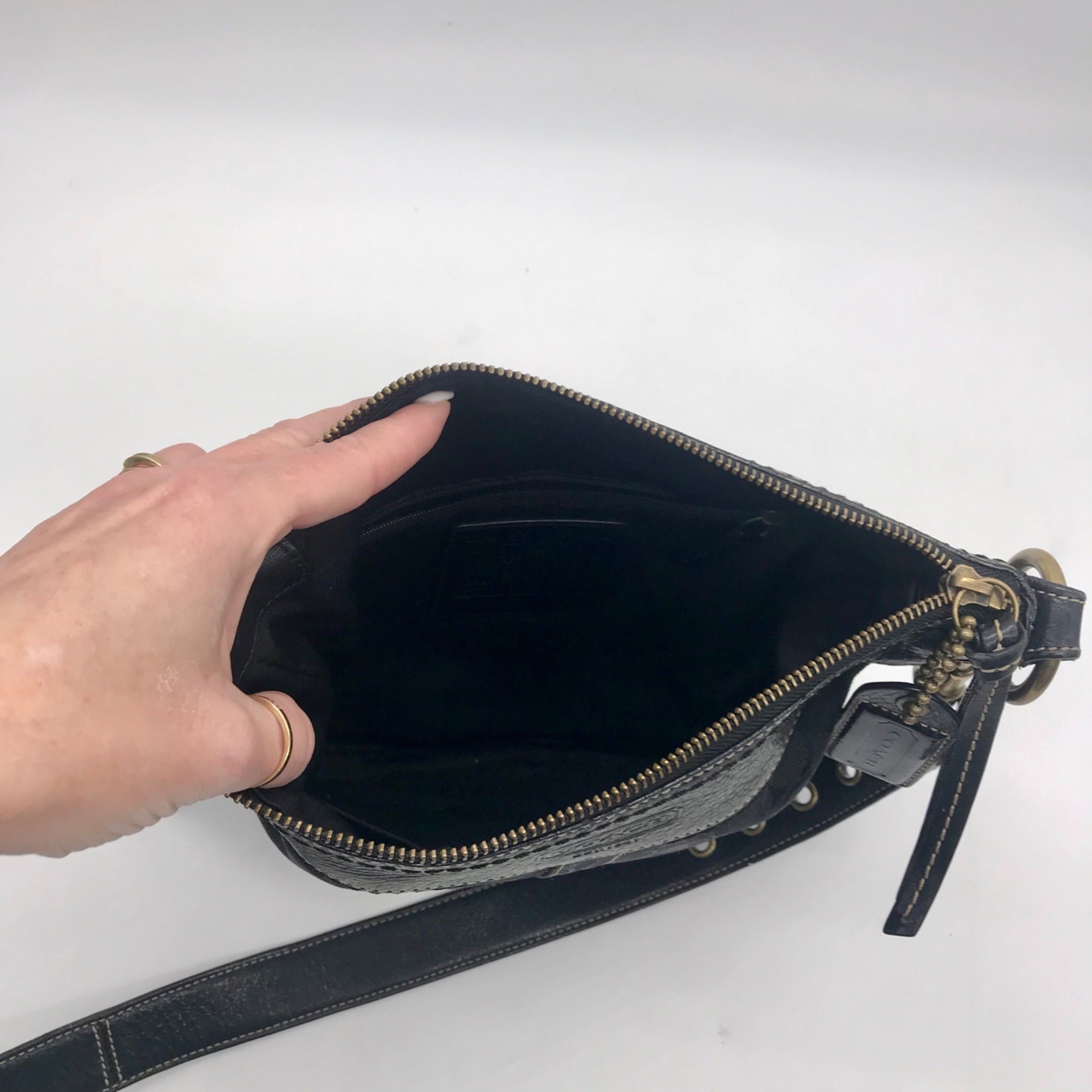 Coach Black Monogram Jacquard Canvas Legacy Crossbody Bag 10402