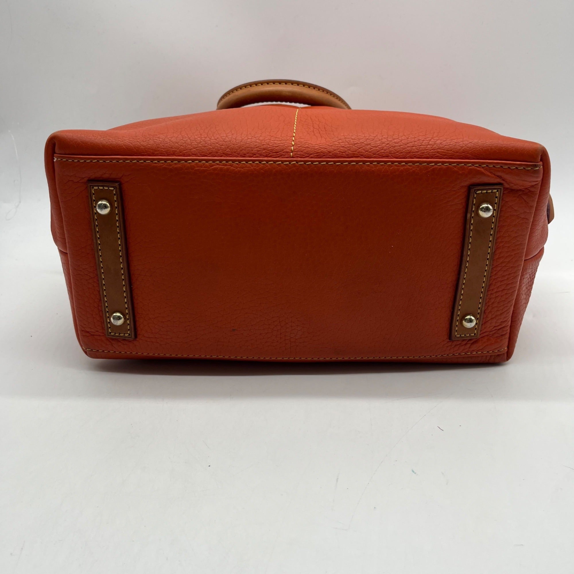Dooney And Bourke Burnt Orange Pebbled Leather Satchel