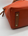 Dooney And Bourke Burnt Orange Pebbled Leather Satchel