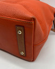 Dooney And Bourke Burnt Orange Pebbled Leather Satchel