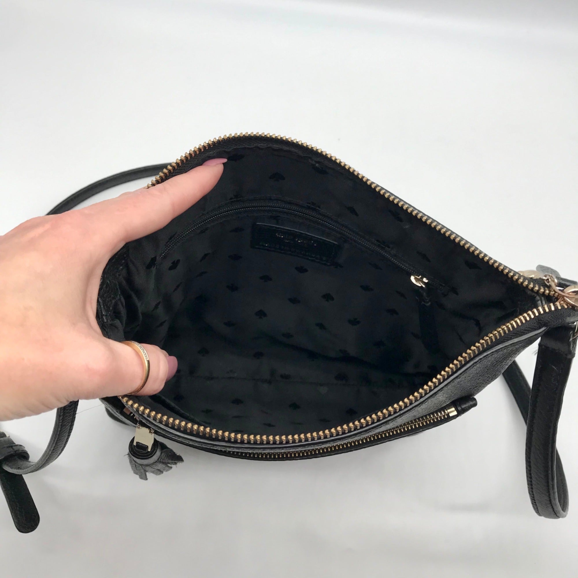 Kate Spade Black Pebbled Leather On Purpose Crossbody Bag