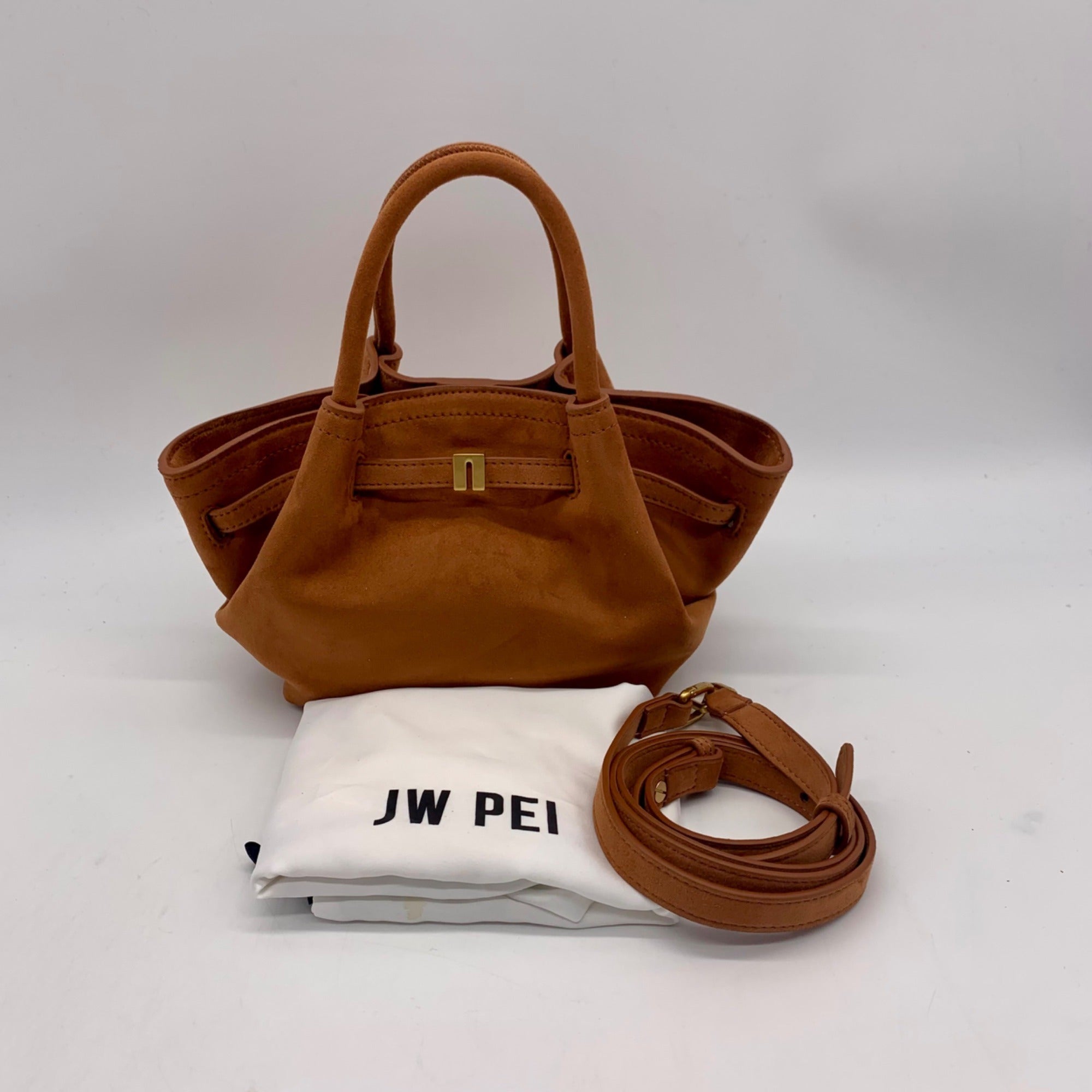 JW PEI Brown Faux Suede Hana Mini Tote Bag