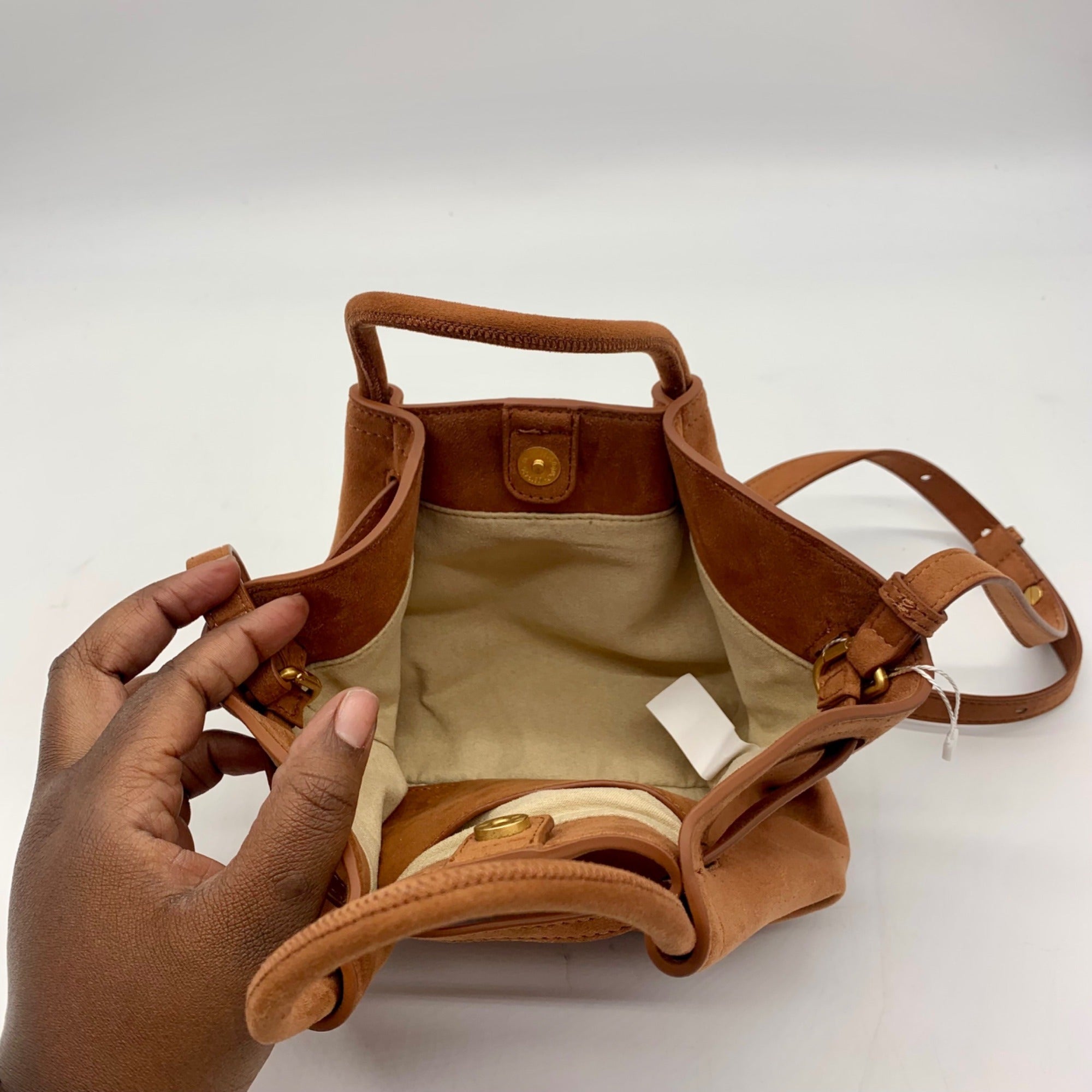 JW PEI Brown Faux Suede Hana Mini Tote Bag
