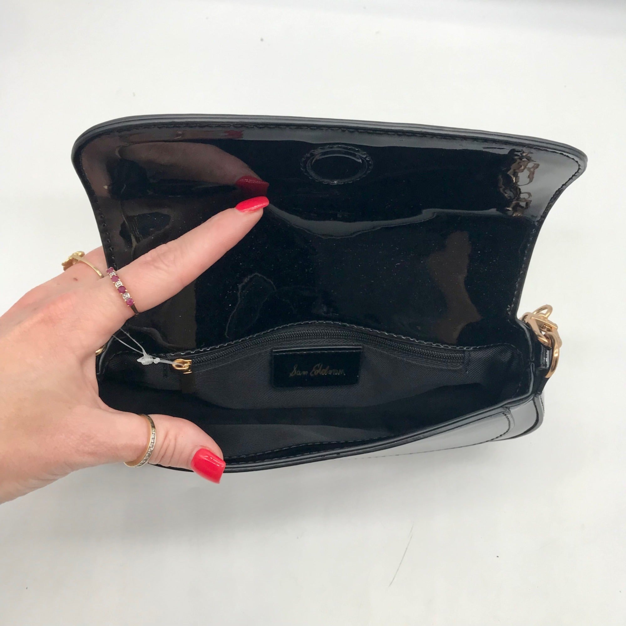 Sam Edelman Black Faux Leather Loraine Shoulder Bag