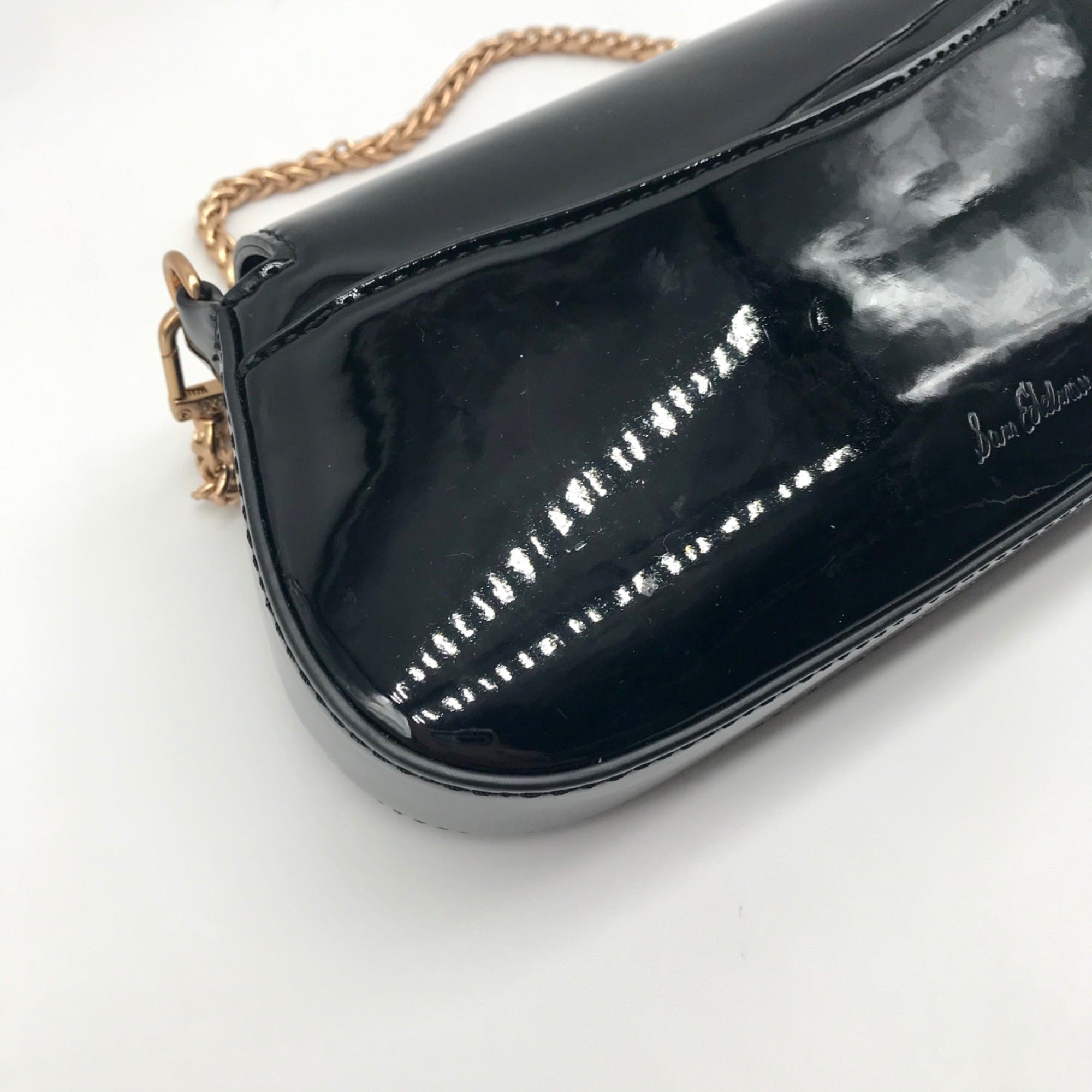 Sam Edelman Black Patent Leather Shoulder Bag