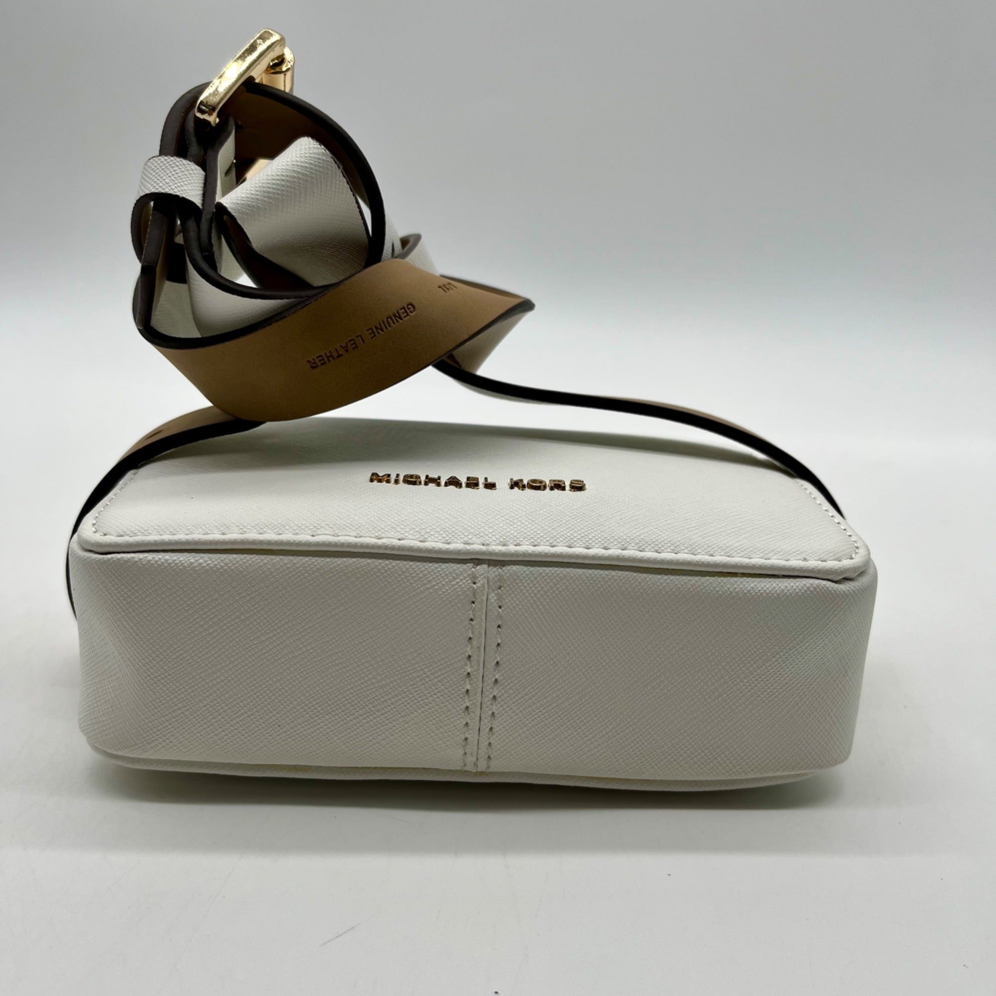 Michael Kors White Saffiano Leather Waist and Crossbody Bag