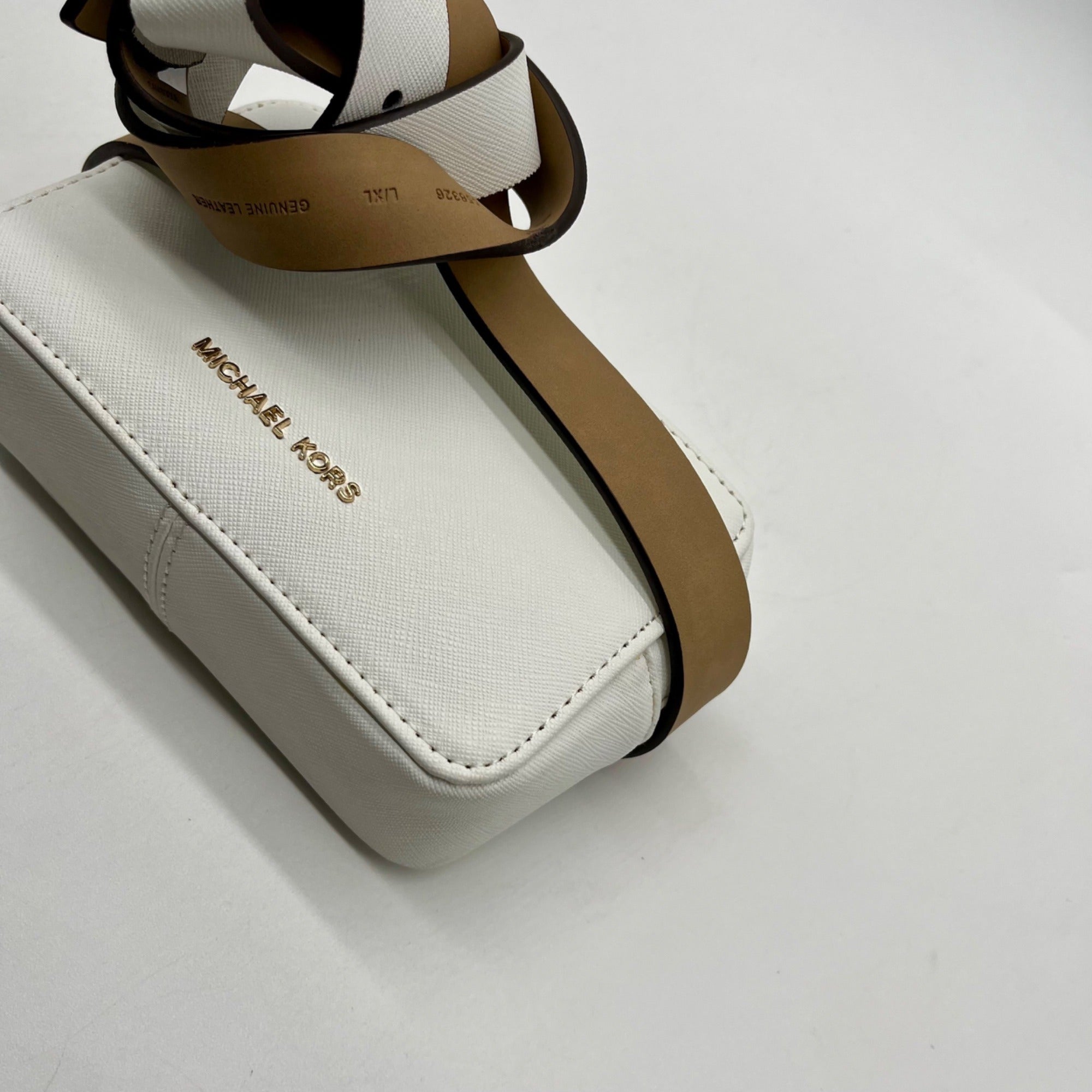 Michael Kors White Saffiano Leather Waist and Crossbody Bag