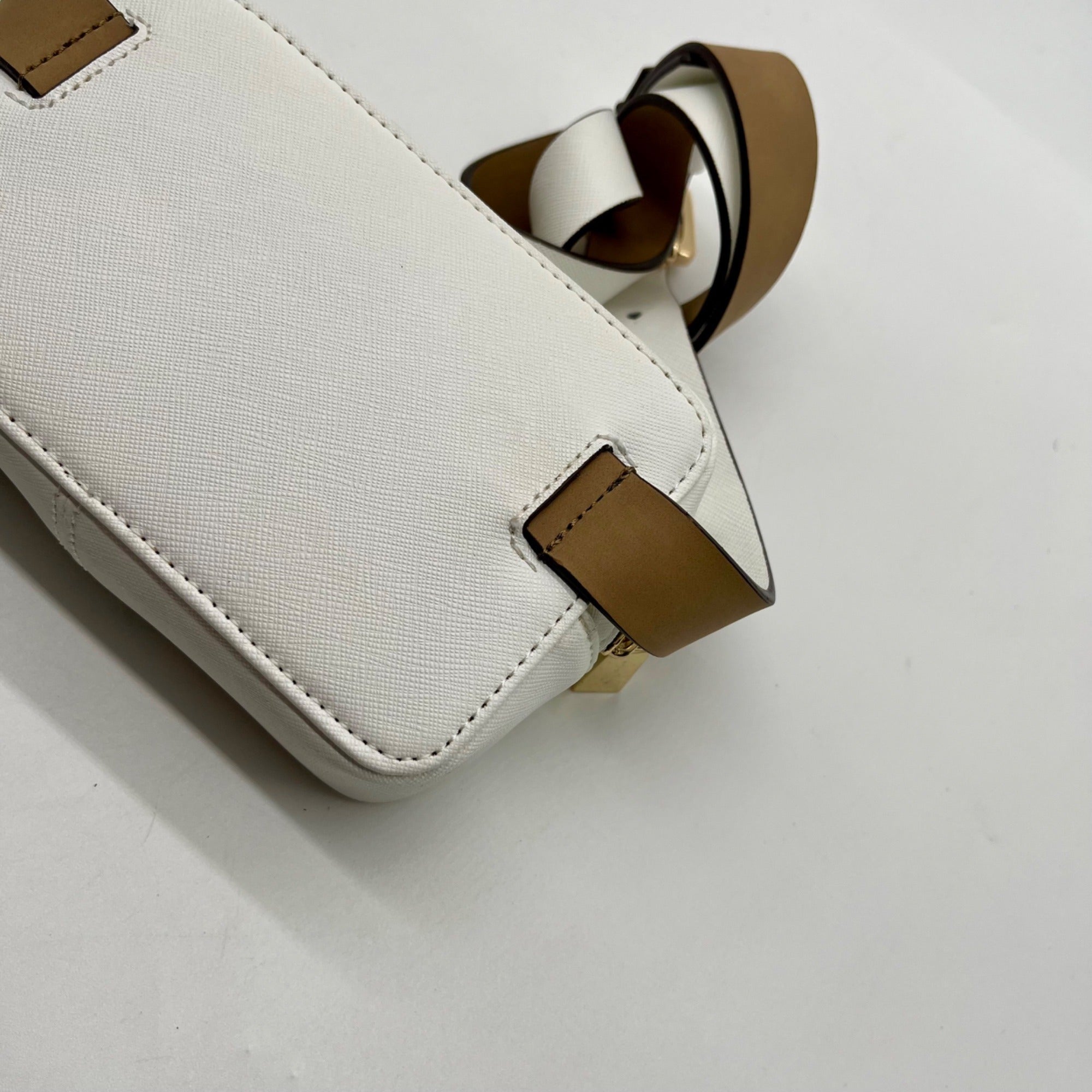 Michael Kors White Saffiano Leather Waist and Crossbody Bag