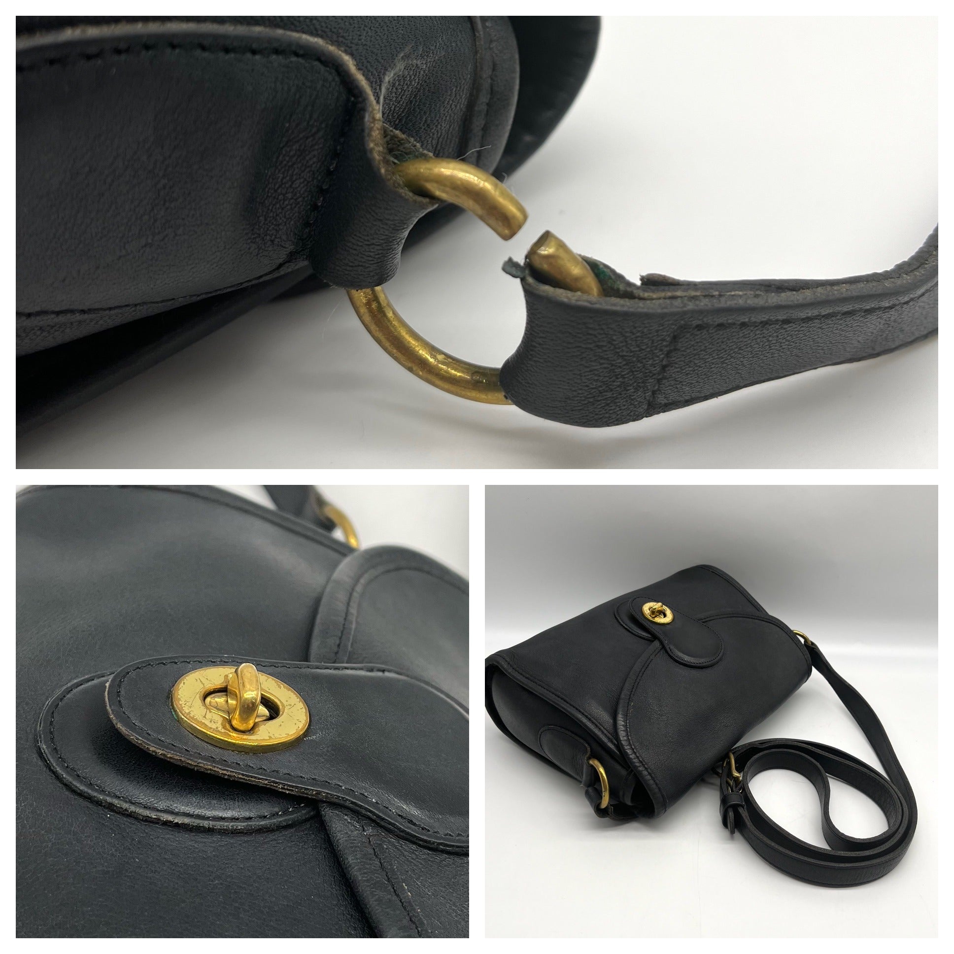 Coach Vintage Black Glovetanned Leather Devon Bag 326