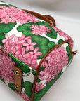 Dooney & Bourke White Pebbled Grain Hydrangea Floral Pattern Satchel Bag