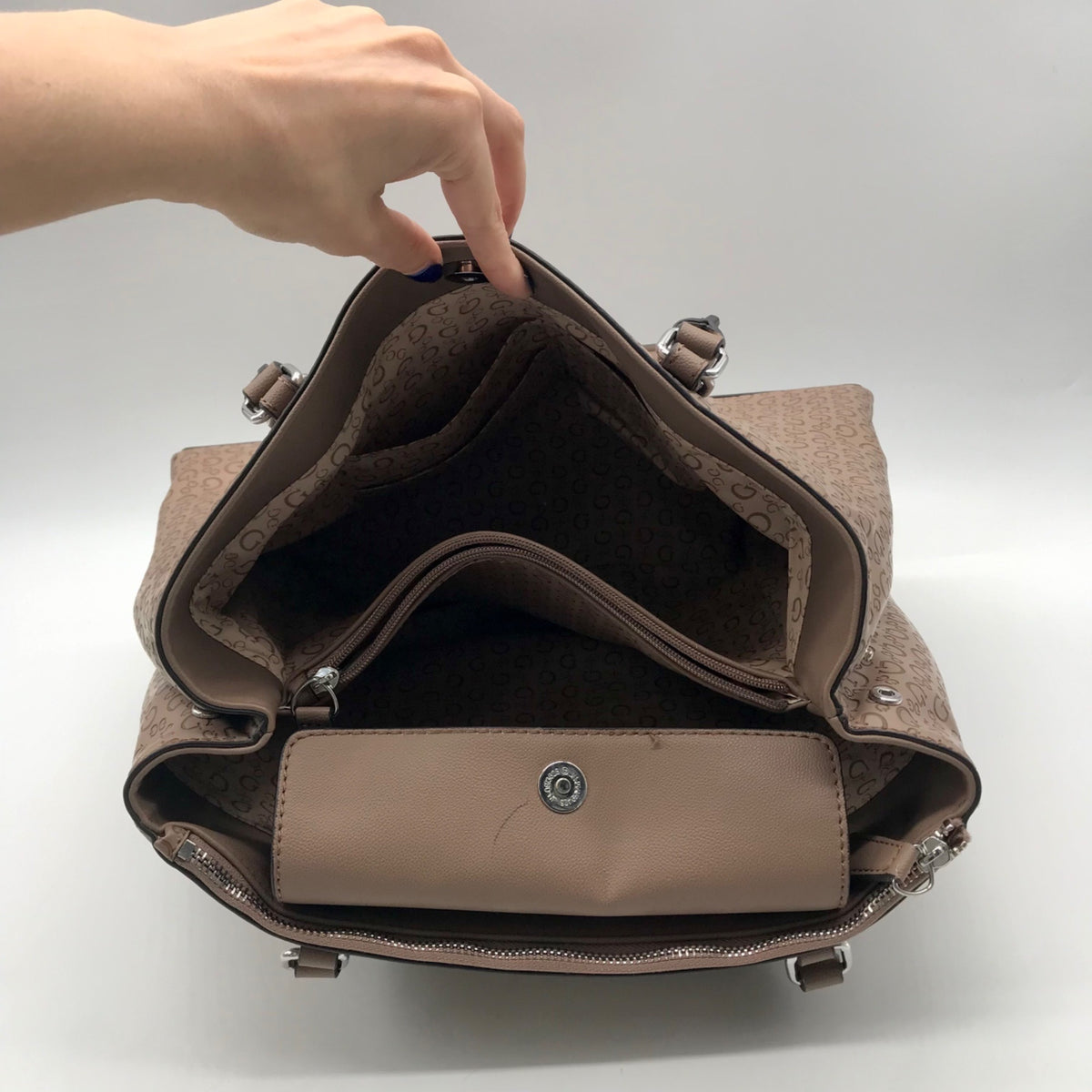 Guess Tan Faux Leather Tote Bag