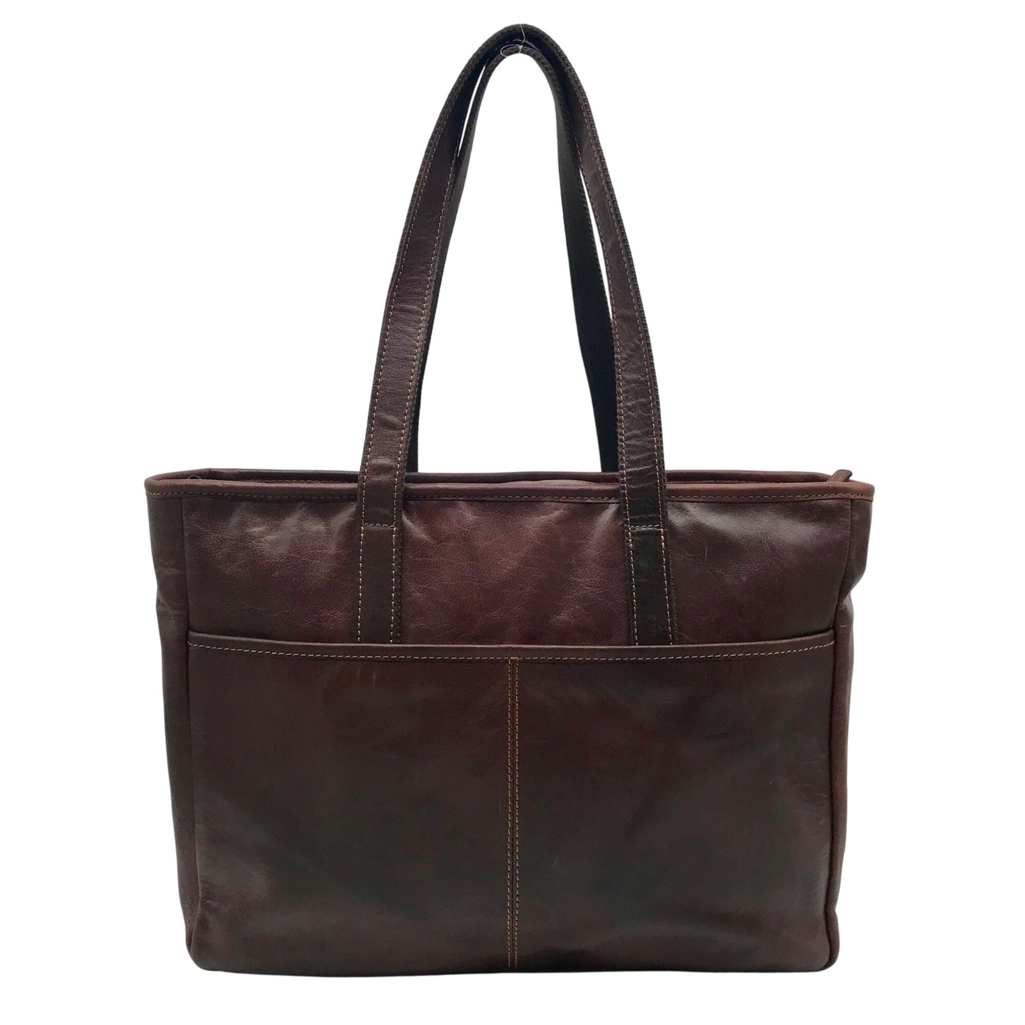 Jack Georges Brown Leather Laptop Tote 