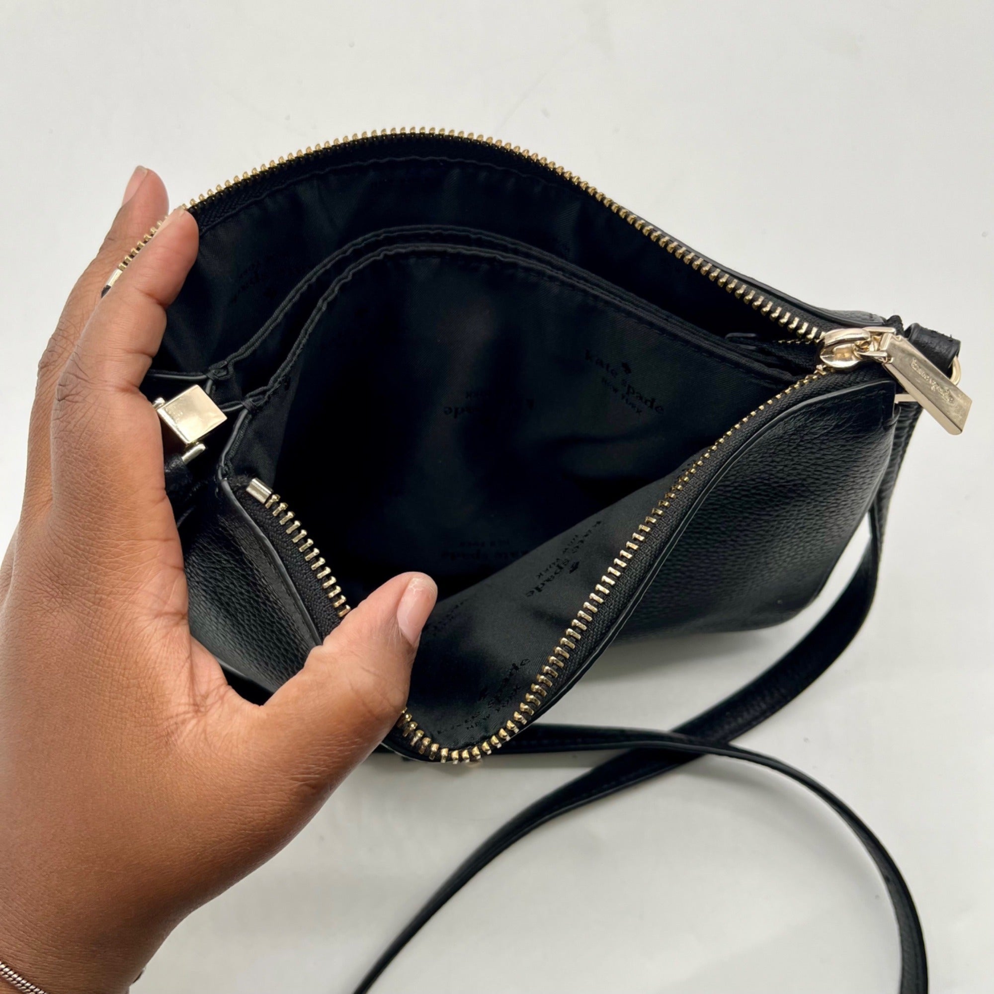 Kate Spade Black Pebbled Leather Crossbody Bag