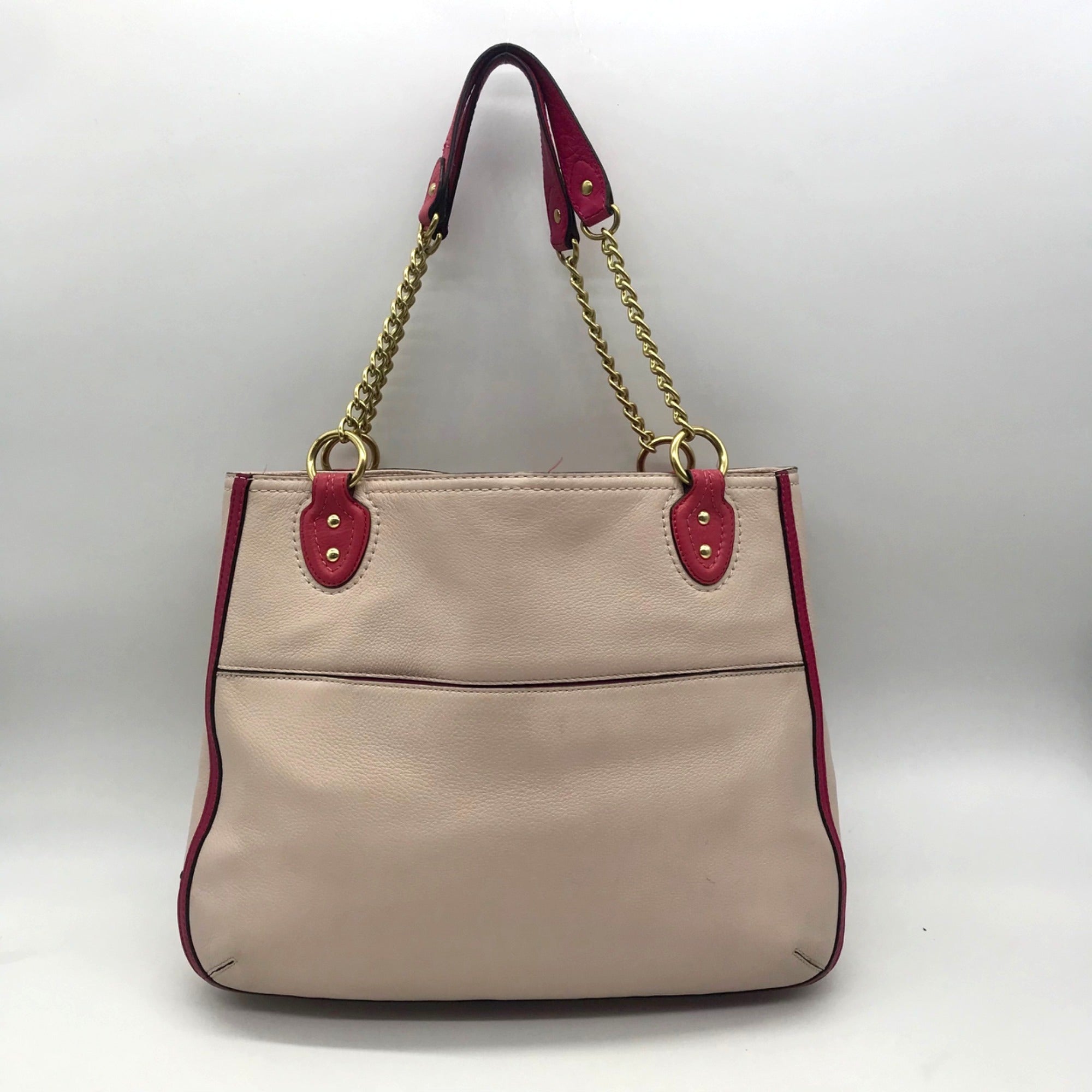 Coach Color-Block Poppy Pebbled Leather Tote Bag- 24082