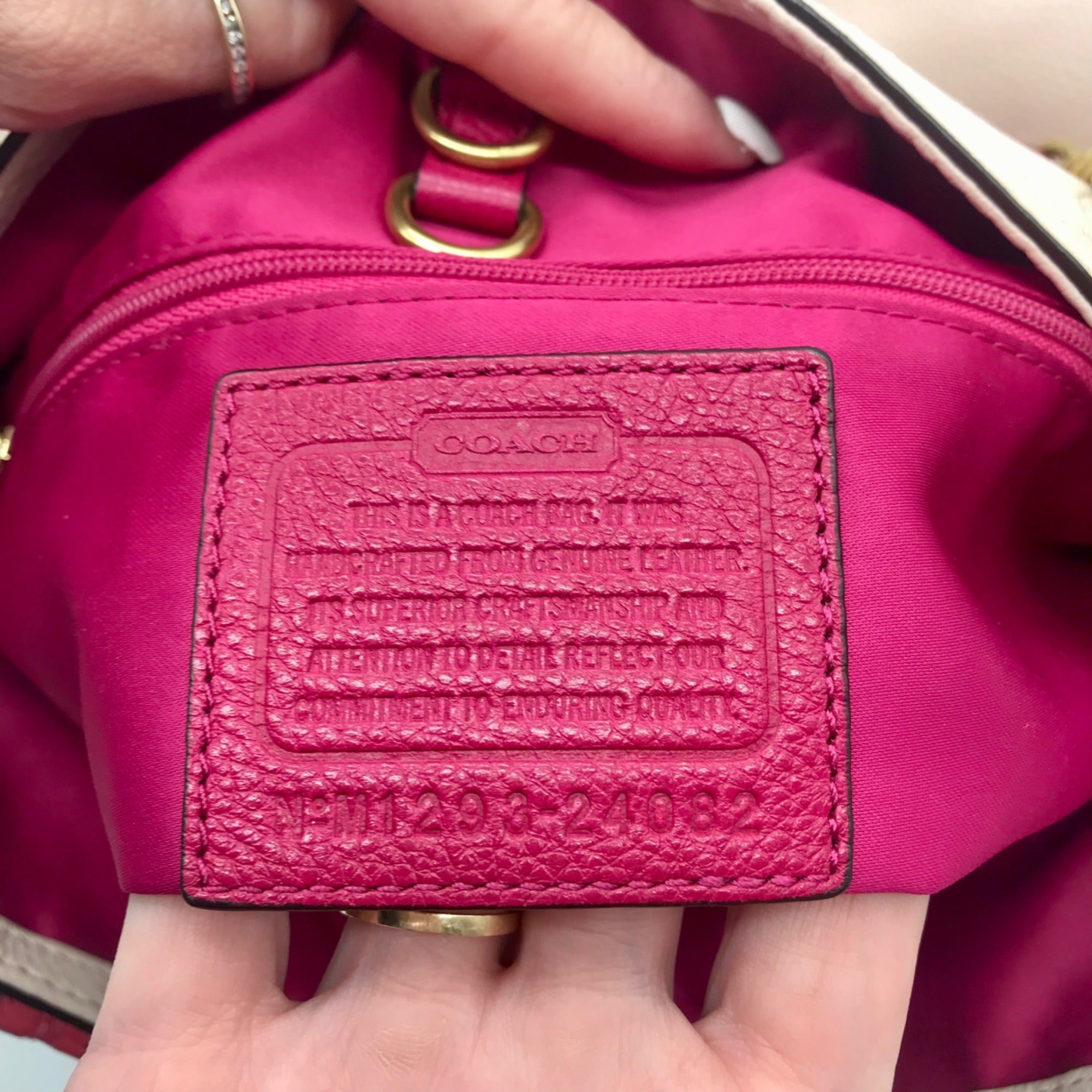 Coach Color-Block Poppy Pebbled Leather Tote Bag- 24082