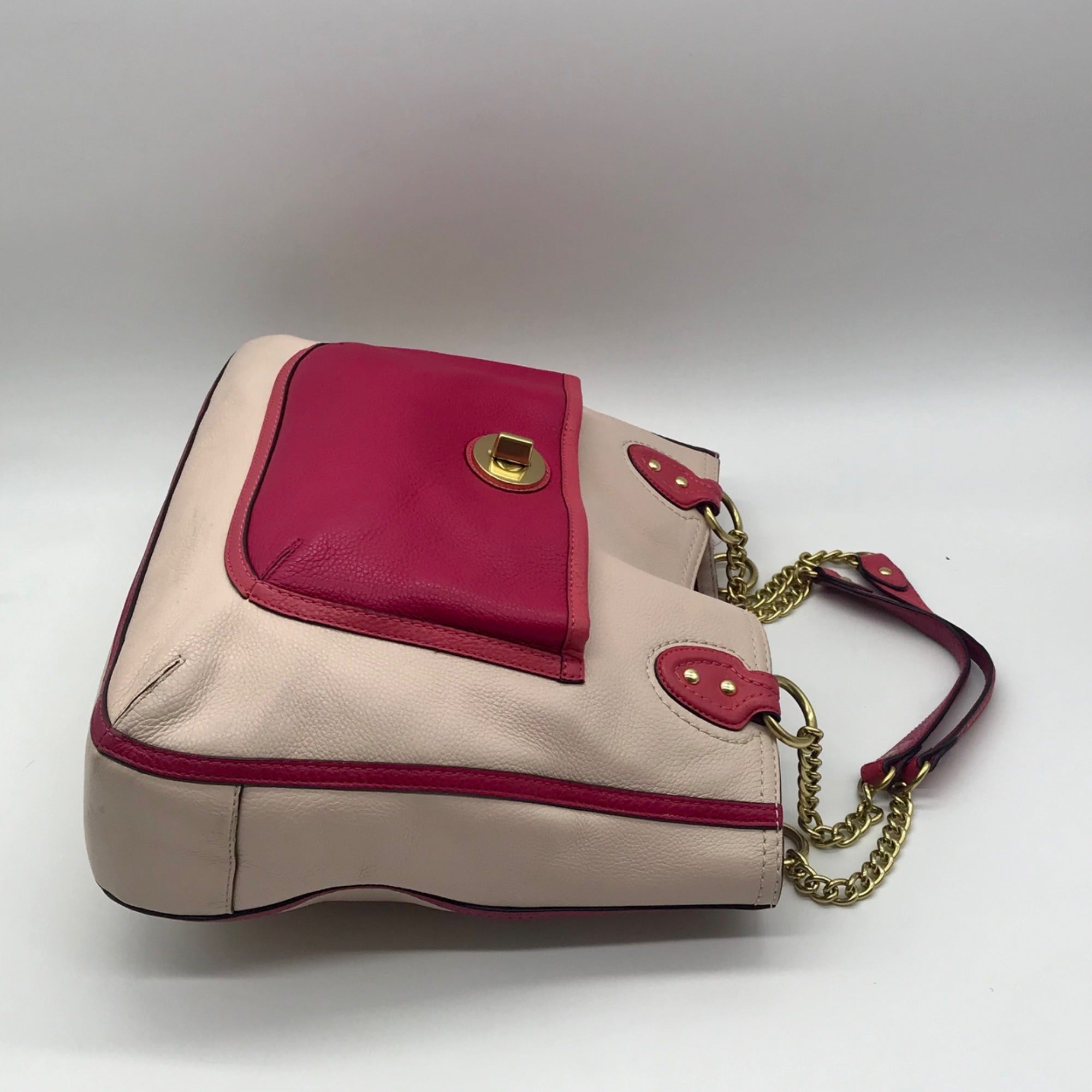 Coach Color-Block Poppy Pebbled Leather Tote Bag- 24082
