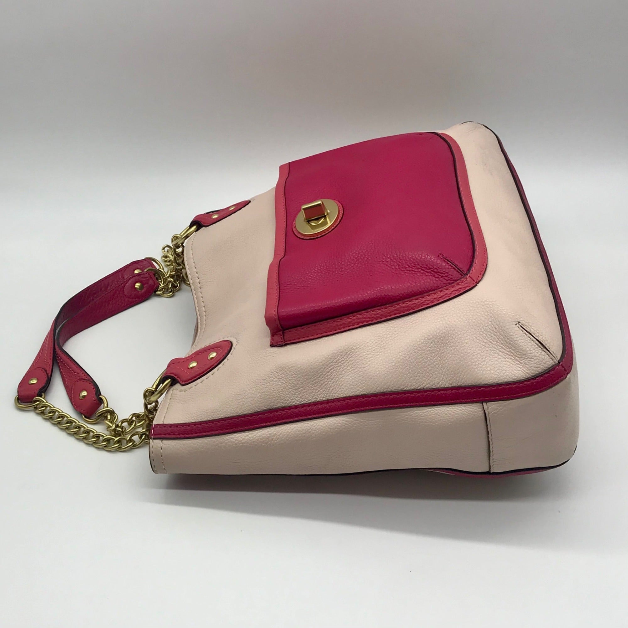 Coach Color-Block Poppy Pebbled Leather Tote Bag- 24082