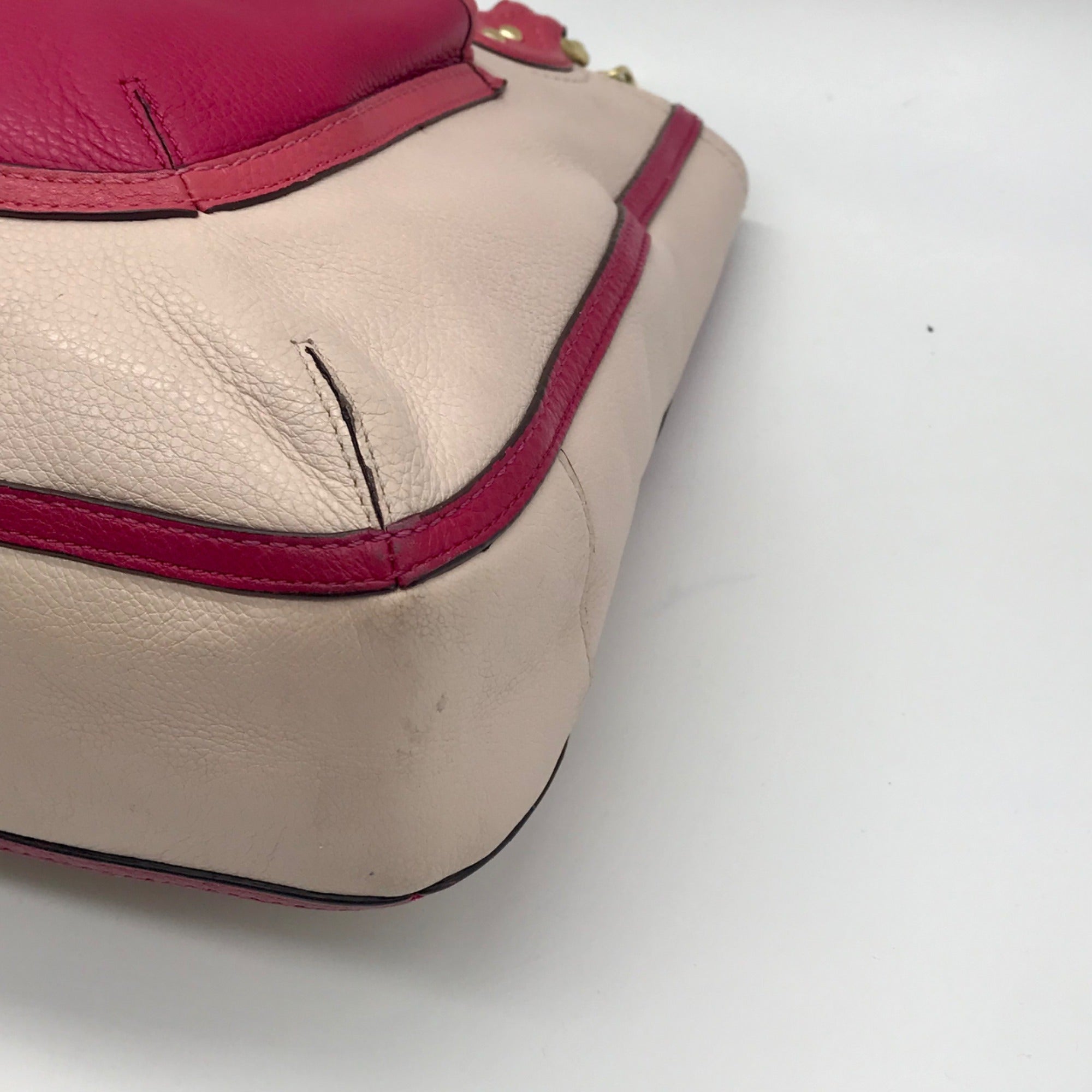 Coach Color-Block Poppy Pebbled Leather Tote Bag- 24082