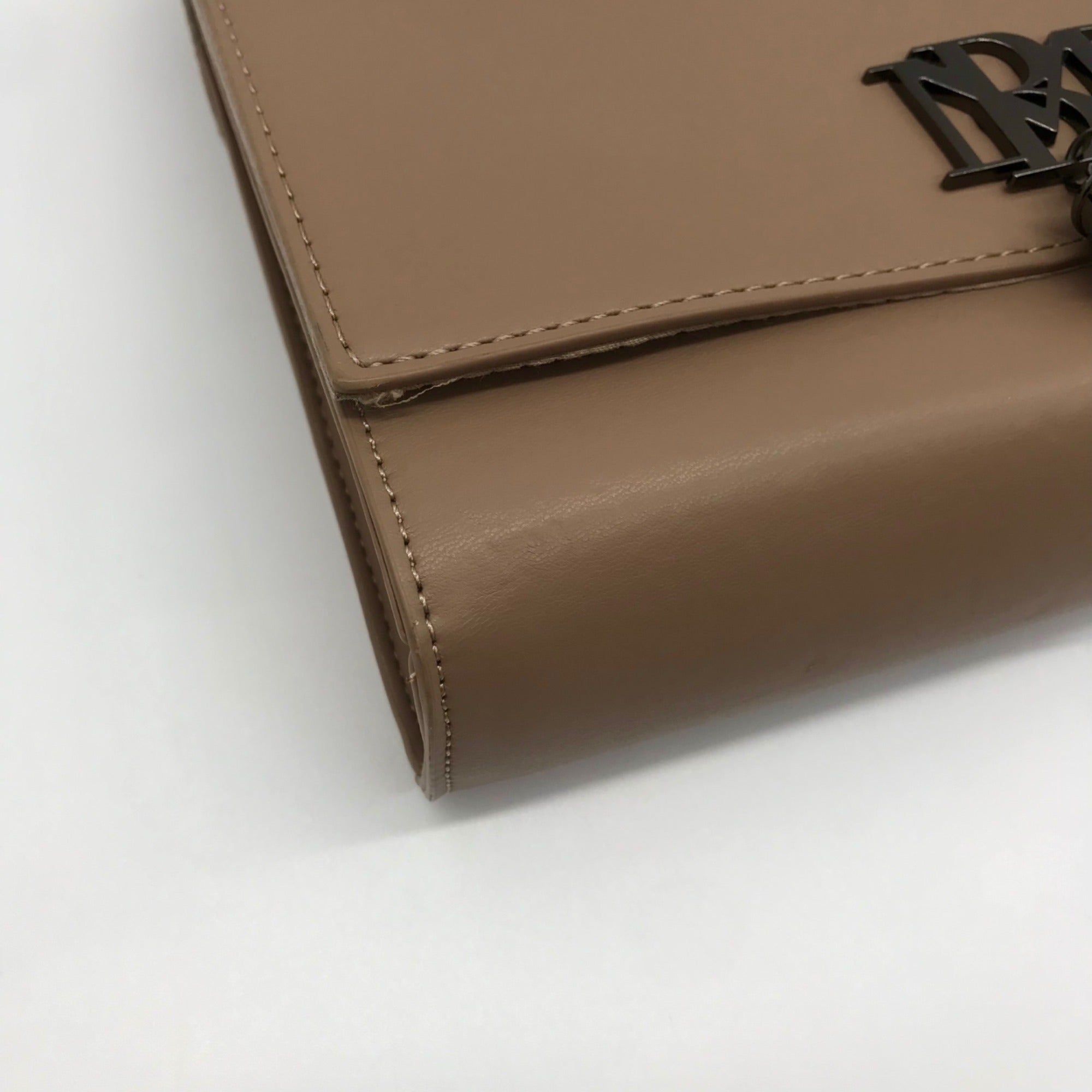 Badgley Mischka Taupe Vegan Leather Metal Tassel Crossbody