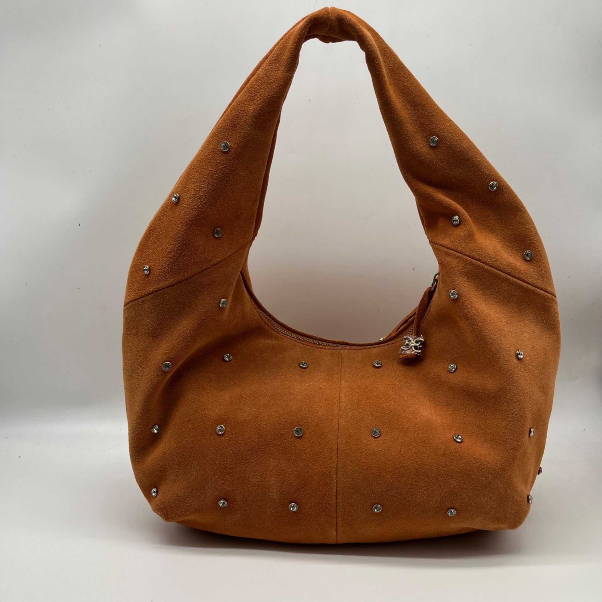 Sam Edelman Faren Rhinestone Medium Rust Suede Hobo