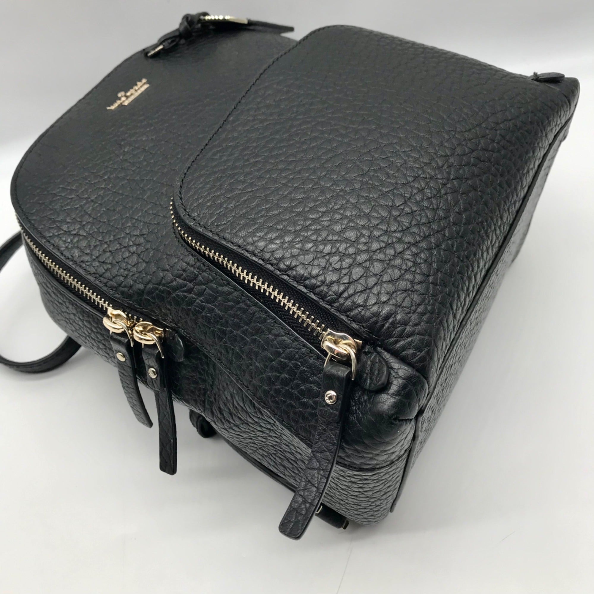 Kate Spade Black Pebbled Leather Carter Street Caden Backpack