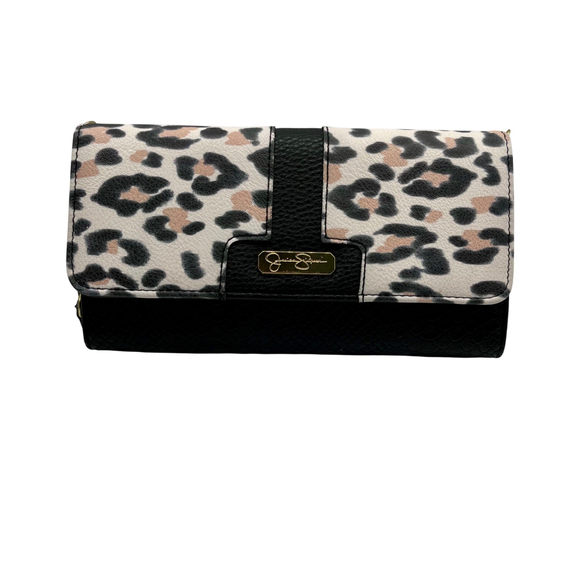 Jessica Simpson Faux Alligator &amp; Leopard Print Crossbody Bag