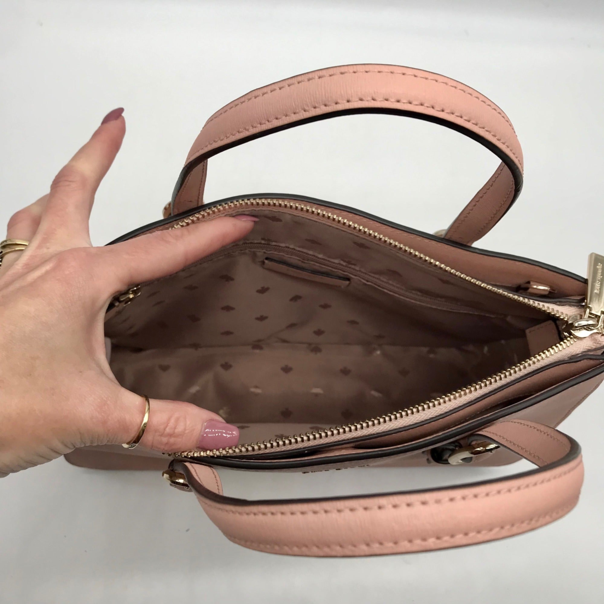Kate Spade Rose Blush Saffiano Leather Connie Convertible Satchel Bag