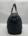 Anne Klein Black Nylon Quilted Puffed Tote Bag
