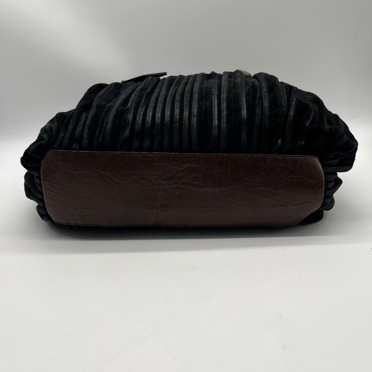Gambini Black Pleated Suede Shoulder Bag