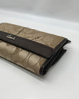Coach Tan and Brown Canvas Logo Wallet