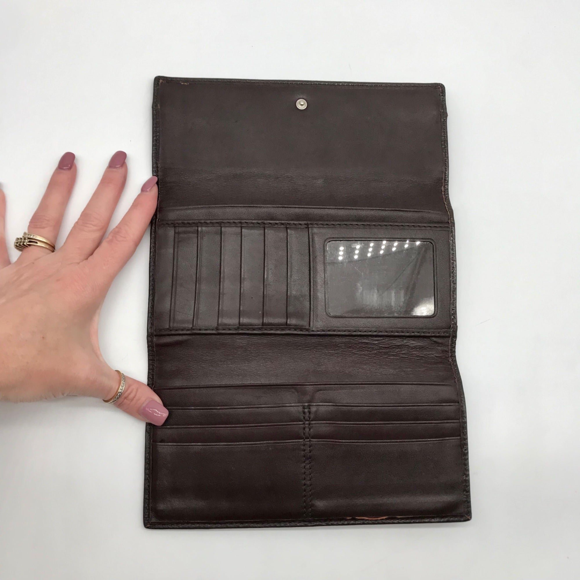 Coach Tan and Brown Canvas Logo Wallet