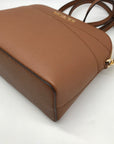 Michael Kors Luggage Brown Saffiano Leather Jet Set Dome Crossbody Bag