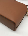 Michael Kors Luggage Brown Saffiano Leather Jet Set Dome Crossbody Bag
