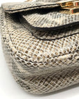 Michael Kors Beige Embossed Leather Carine Shoulder Bag