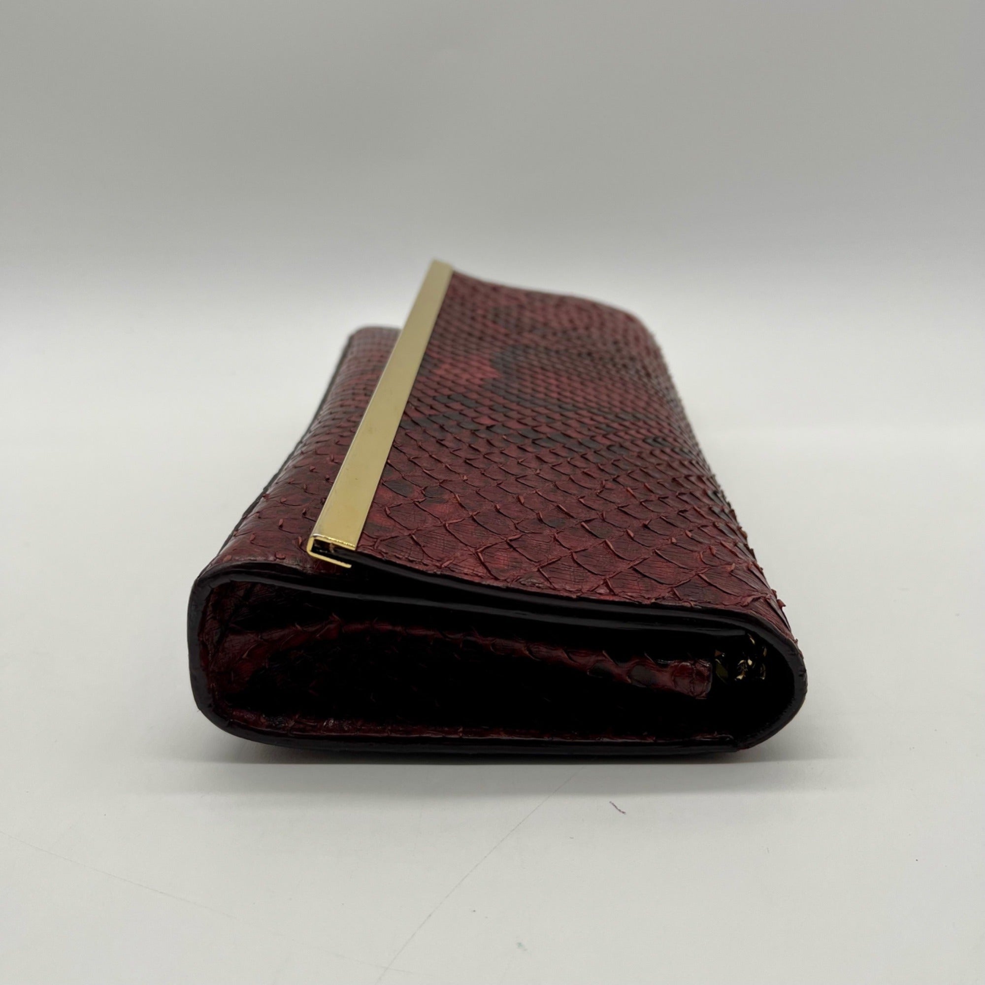 Lafayette 148 Red Leather Snake-Embossed Mini Crossbody Bag