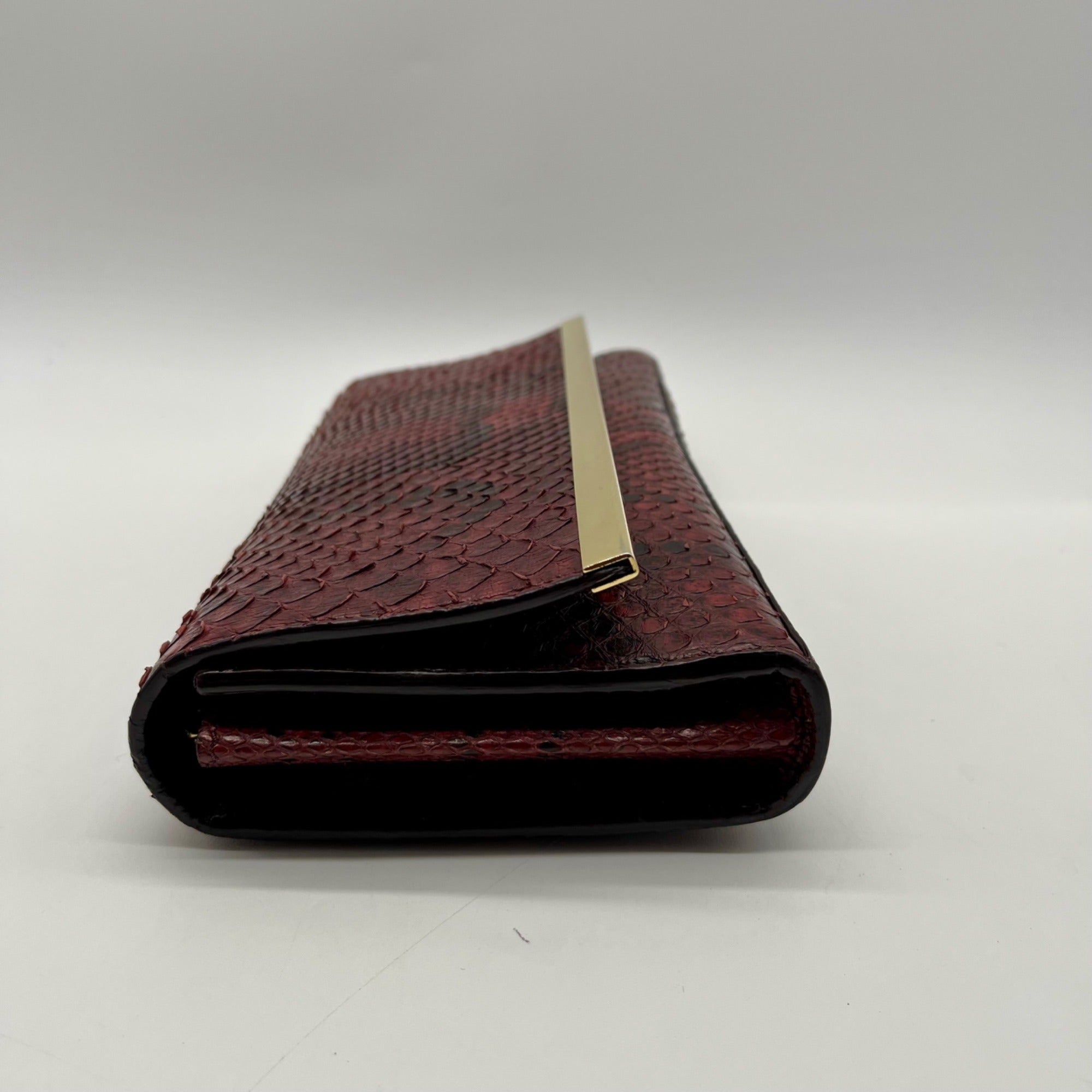 Lafayette 148 Red Leather Snake-Embossed Mini Crossbody Bag