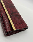 Lafayette 148 Red Leather Snake-Embossed Mini Crossbody Bag