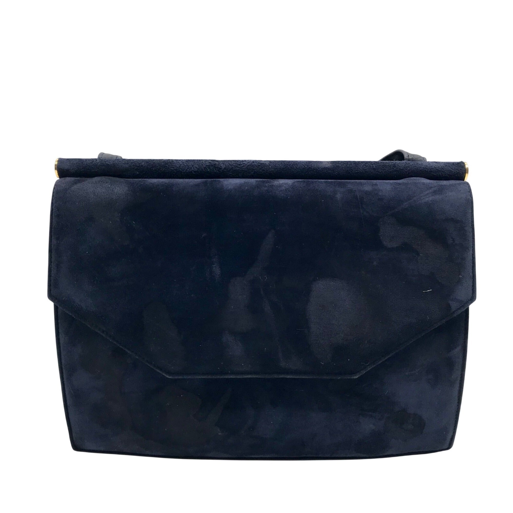 Joseph Blue Suede Enevelope Crossbody Bag 