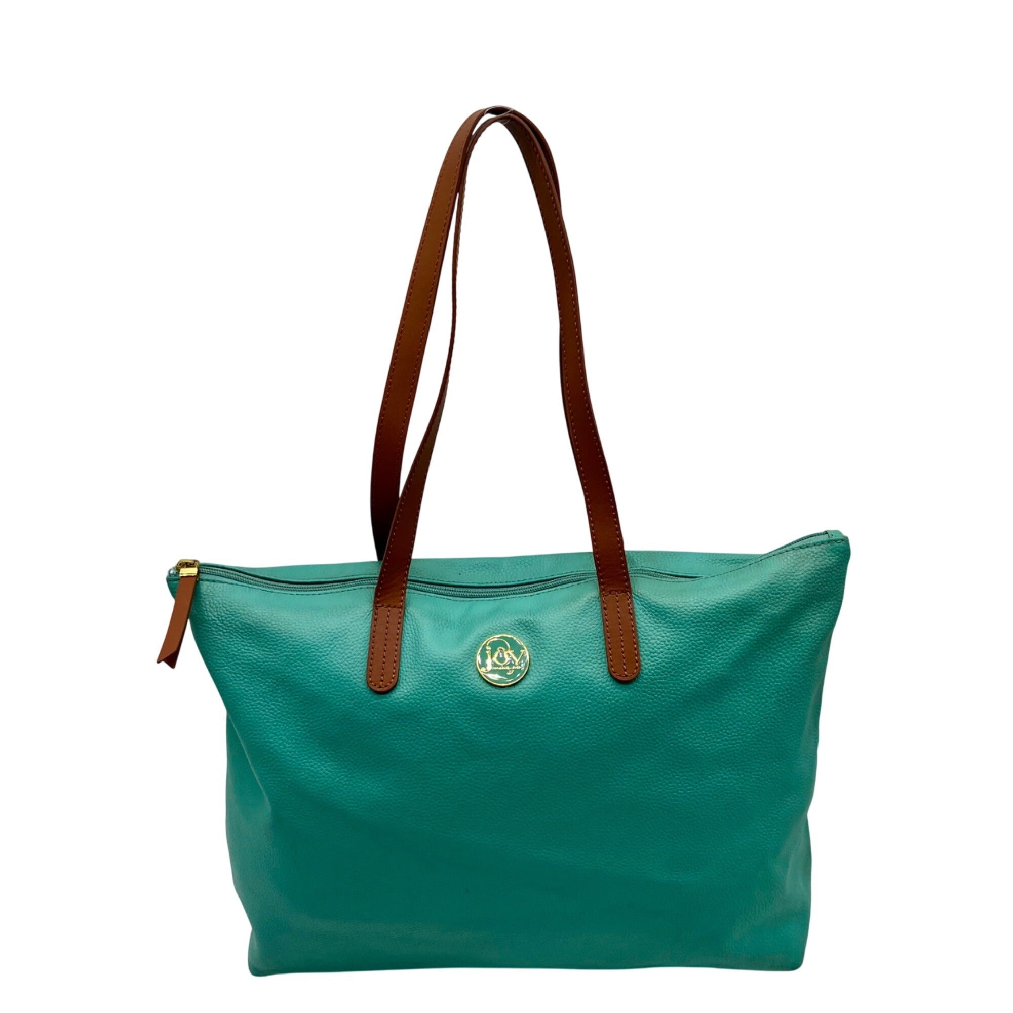 Joy Susan Blue Pebbled Faux Leather Tote With Matching Crossbody Bag