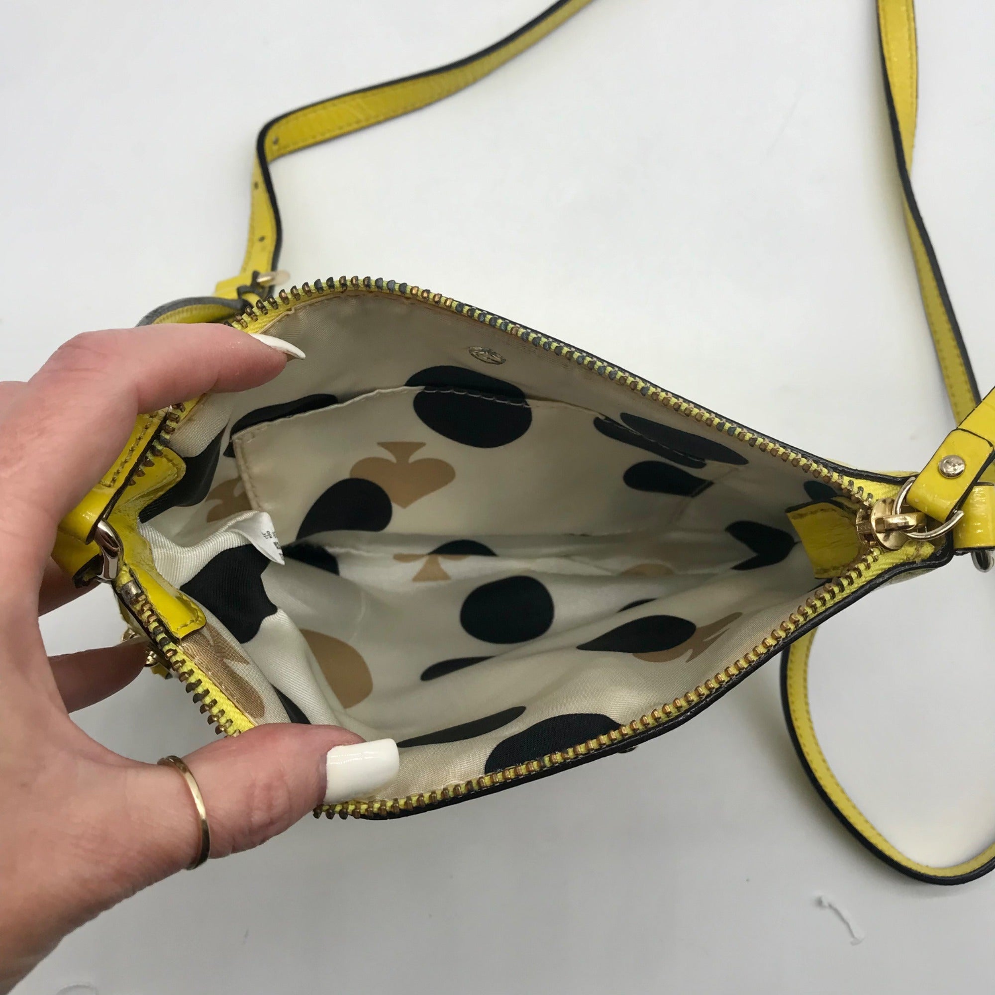 Kate Spade Yellow Leather Tenley Flicker Crossbody