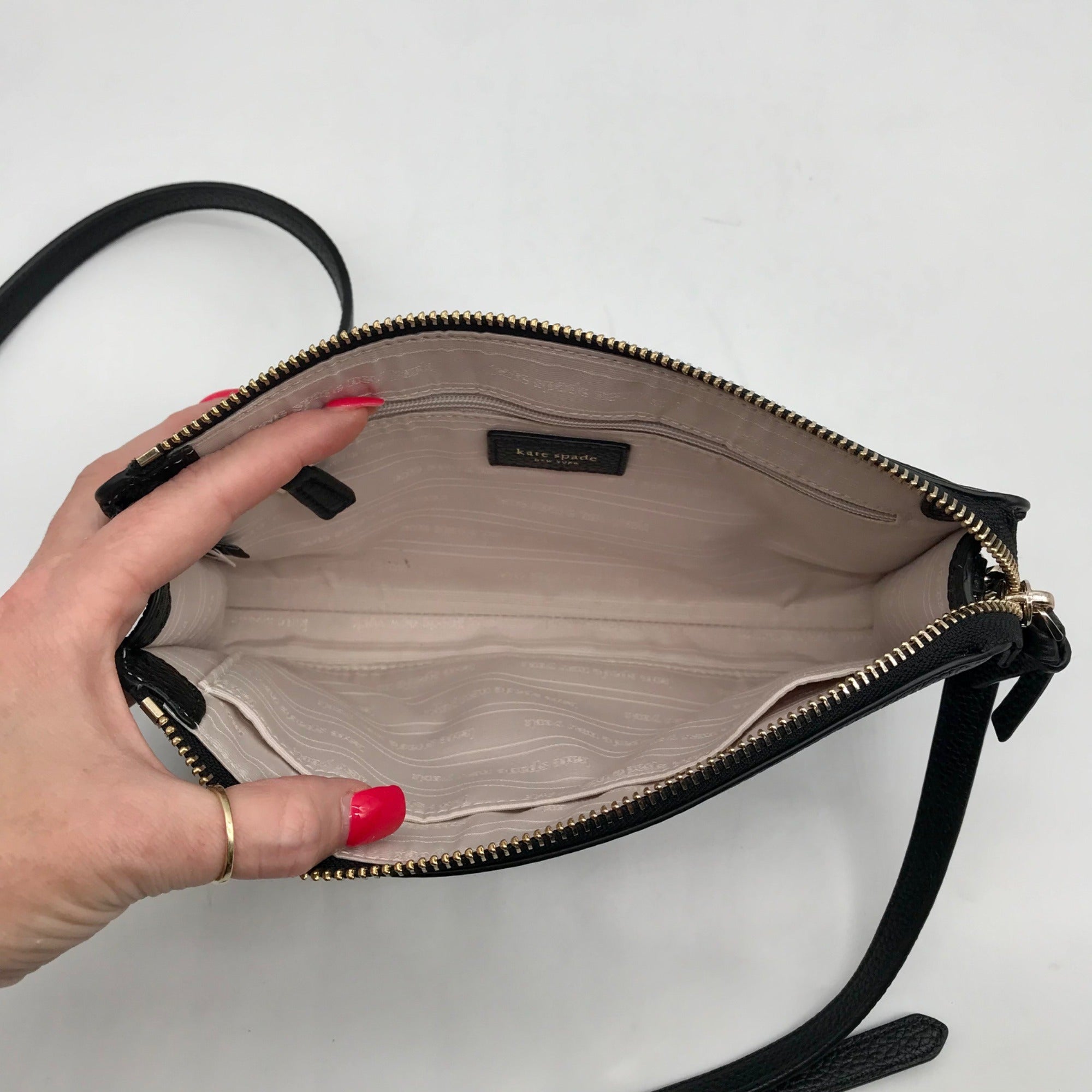 Kate Spade Black Pebbled Leather Knott Crossbody Bag